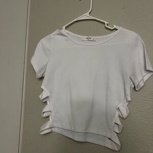 Side open crop top